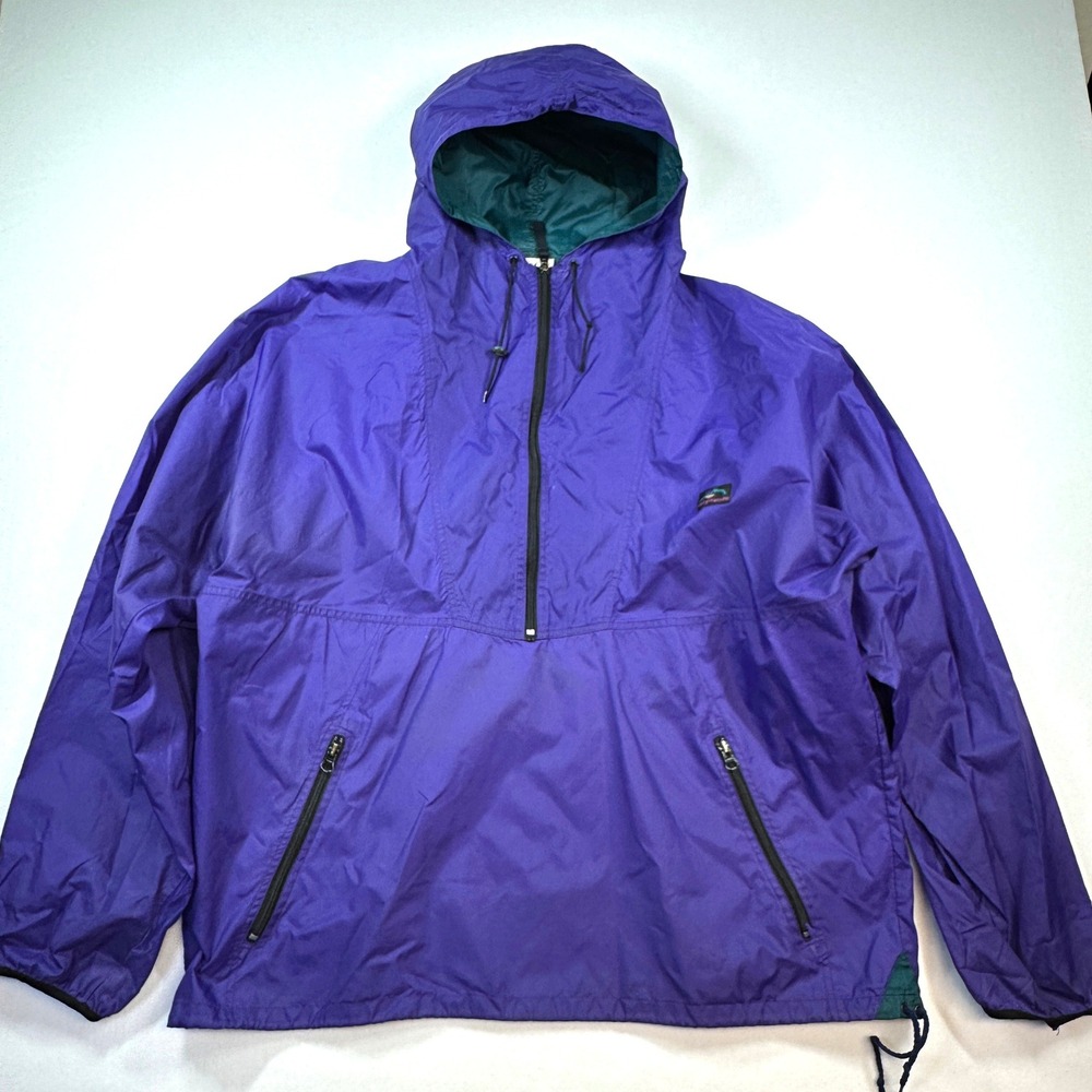 Vtg 90s Helly Hansen Anorak Windbreaker XL Purple Packable Hooded Rain Jacket - Picture 13 of 14